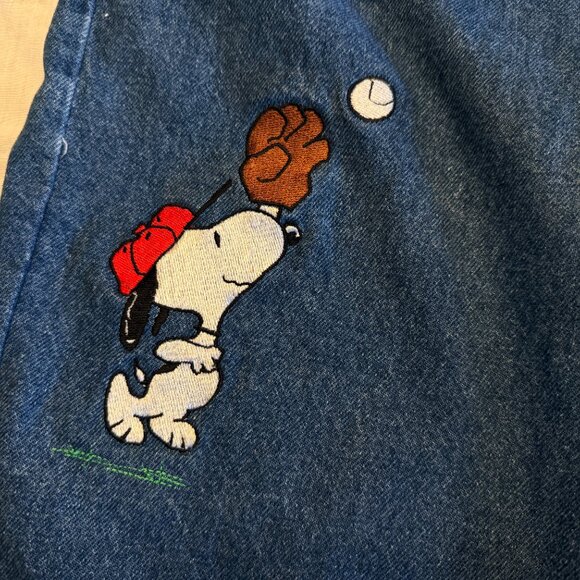 Too Cute Charlie Brown and Snoopy Baseball Denim Jeans Size Medium - Picture 4 of 10